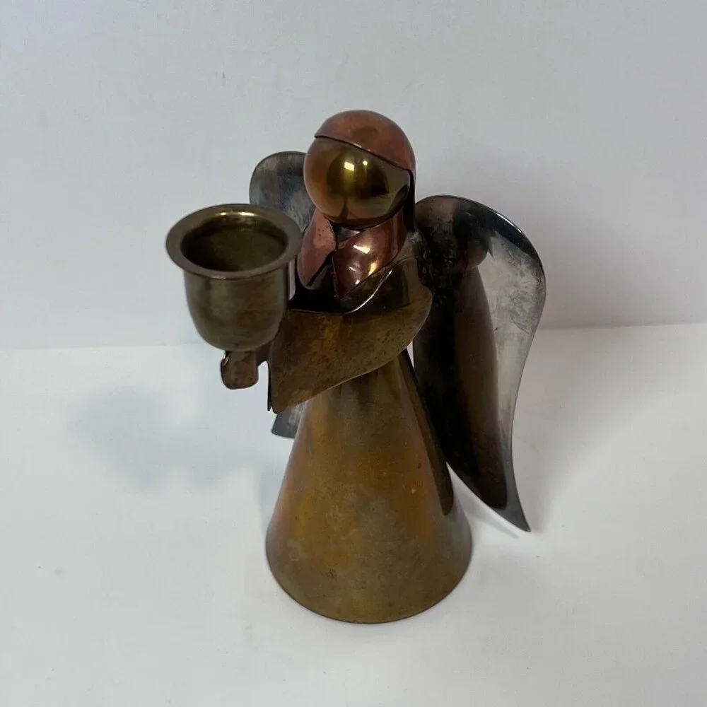 Brass and Copper‎ Angel Candle Holder made in Hong Kong 6